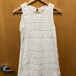 White Lace Dress with Peek-a-Boo Eyelet